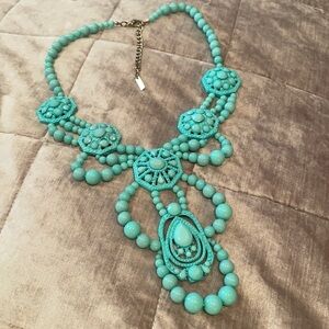 ALEX MIKA Tiffany Blue Beaded 1930’s Style Statement Necklace
